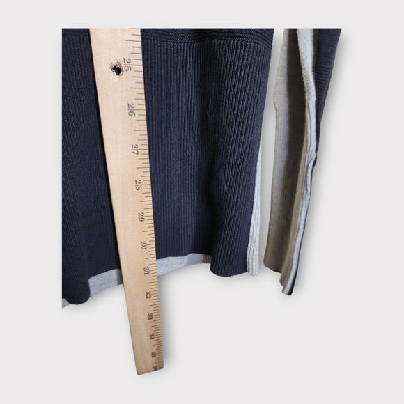 Sonia by Sonia Rykiel Black Gray Long Sweater with Floral Sleeve Women's Small - Picture 7 of 8